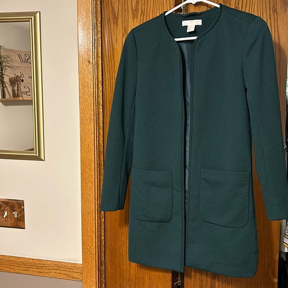 H&M Jackets & Blazers - Gorgeous Hunter Green H&M polyester open front blazer suit jacket Size 4